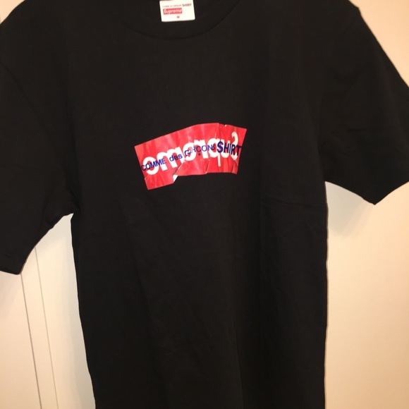 Supreme Comme Des Garcons Shirt Box Logo Tee Black - Picture 5 of 7